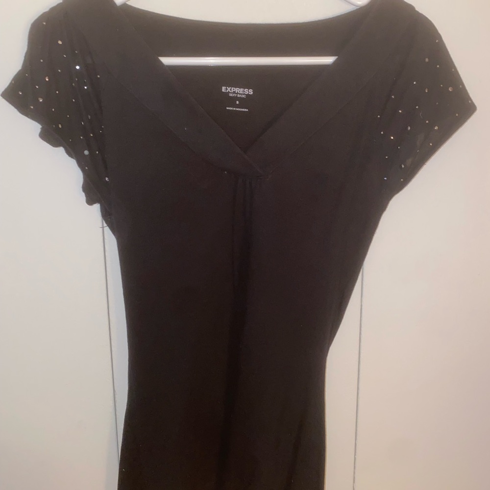 Black embellished top